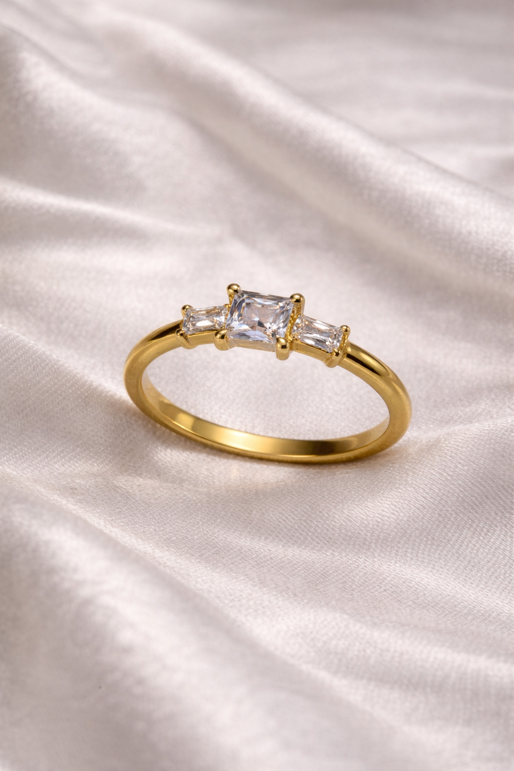 Celeste Three-Stone Gold Ring