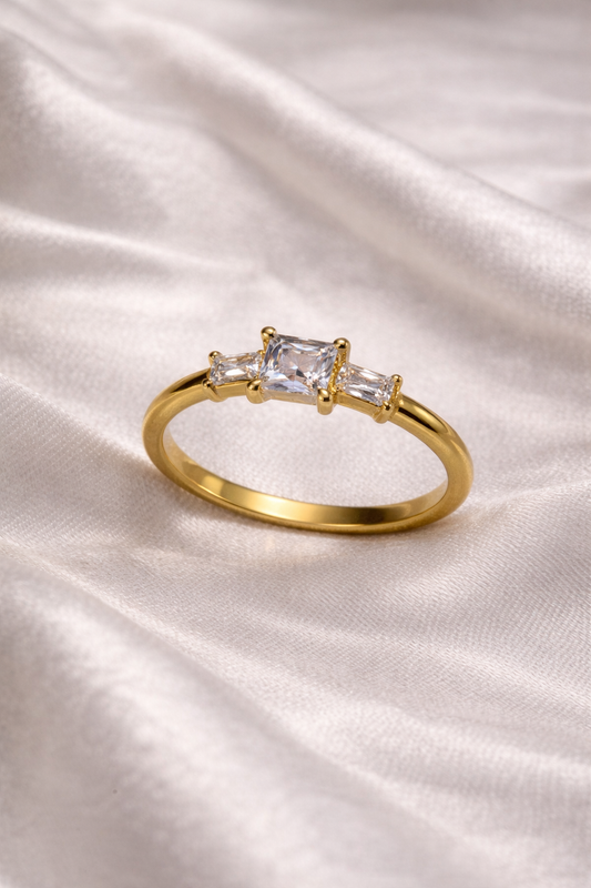 Celeste Three-Stone Gold Ring