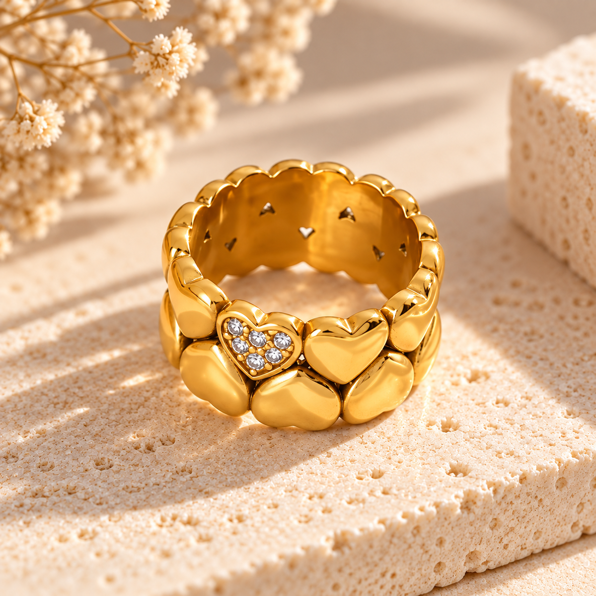Blooming Heart Band Ring