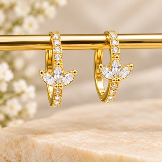 Flora Glow Gold Hoop Earrings