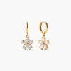 Flower Drop Hoop Earrings