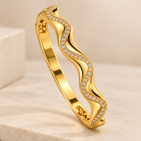 Golden Wave Crystal Kada