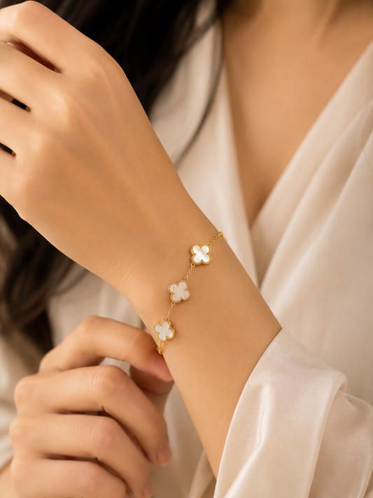 Ivory Bloom Clover Bracelet