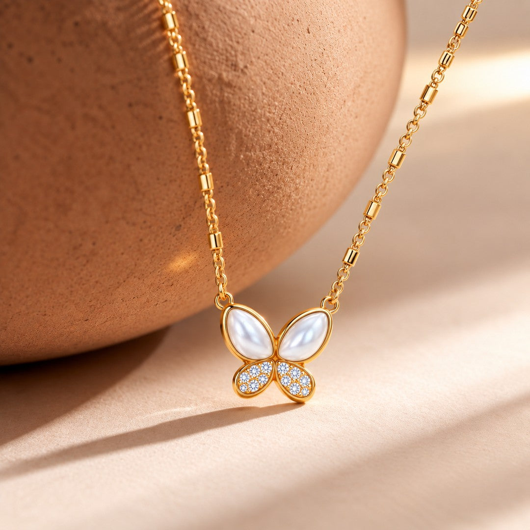 Serena Pearl Wings Necklace