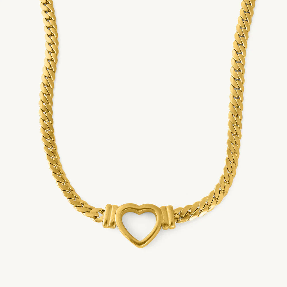 Amora Heart Cuban Necklace