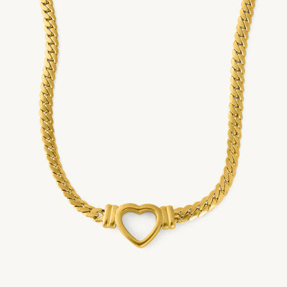 Amora Heart Cuban Necklace