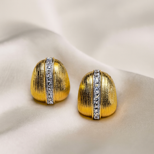 Almiora Textured Gold Stud Earrings