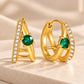 Emerald Luxe Crossover Hoop Earrings