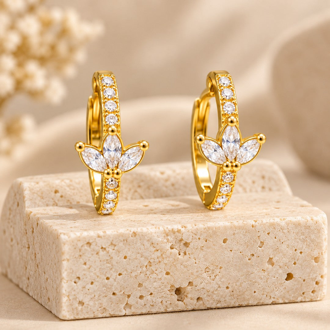 Flora Glow Gold Hoop Earrings