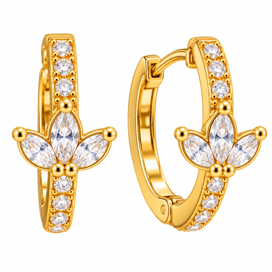 Flora Glow Gold Hoop Earrings