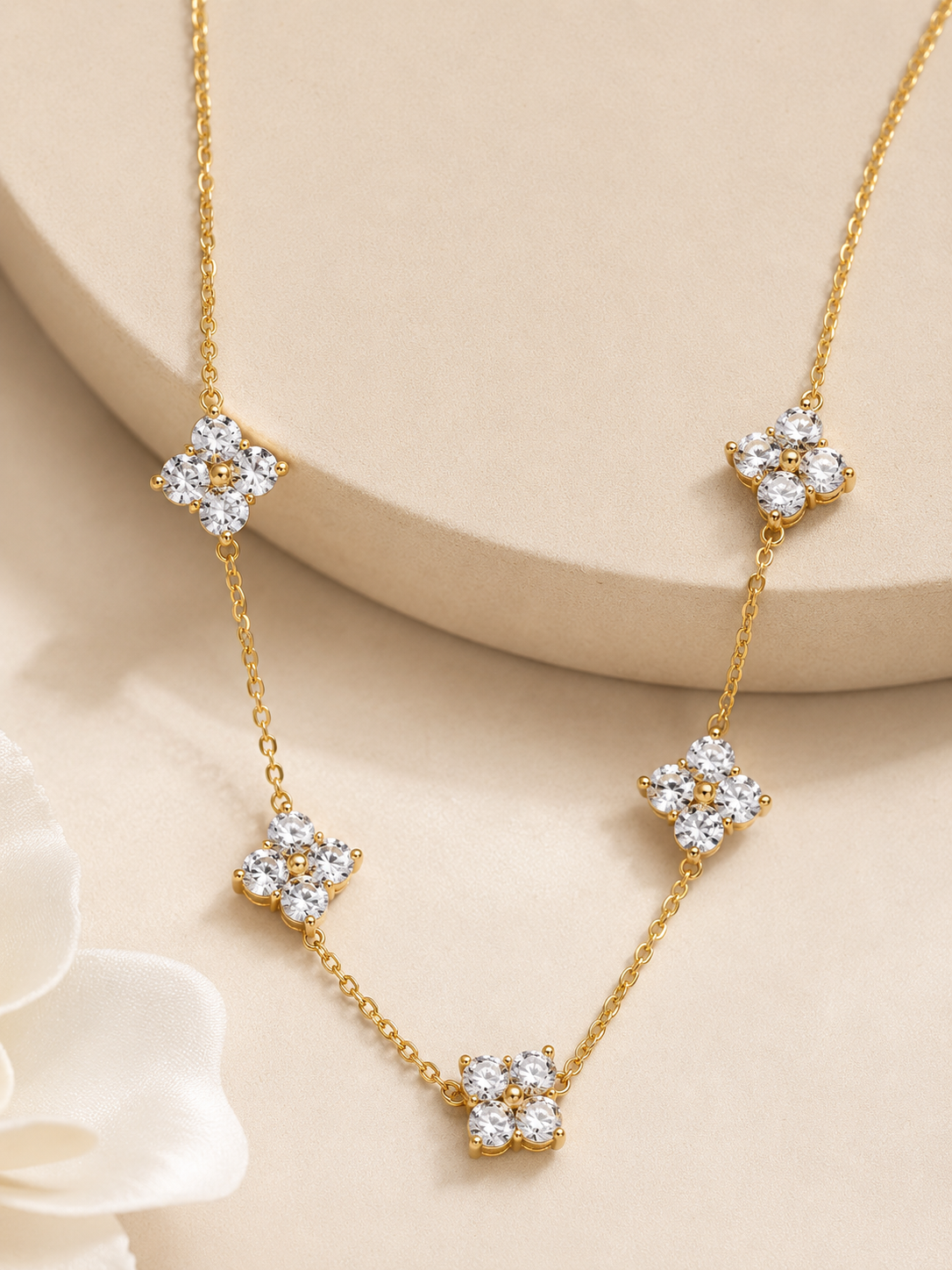 Floral Crystal Necklace