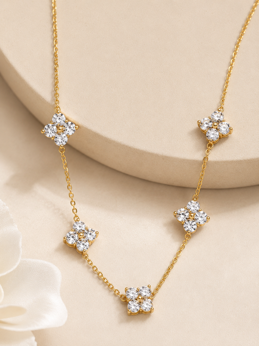 Floral Crystal Necklace