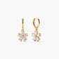 Flower Drop Hoop Earrings