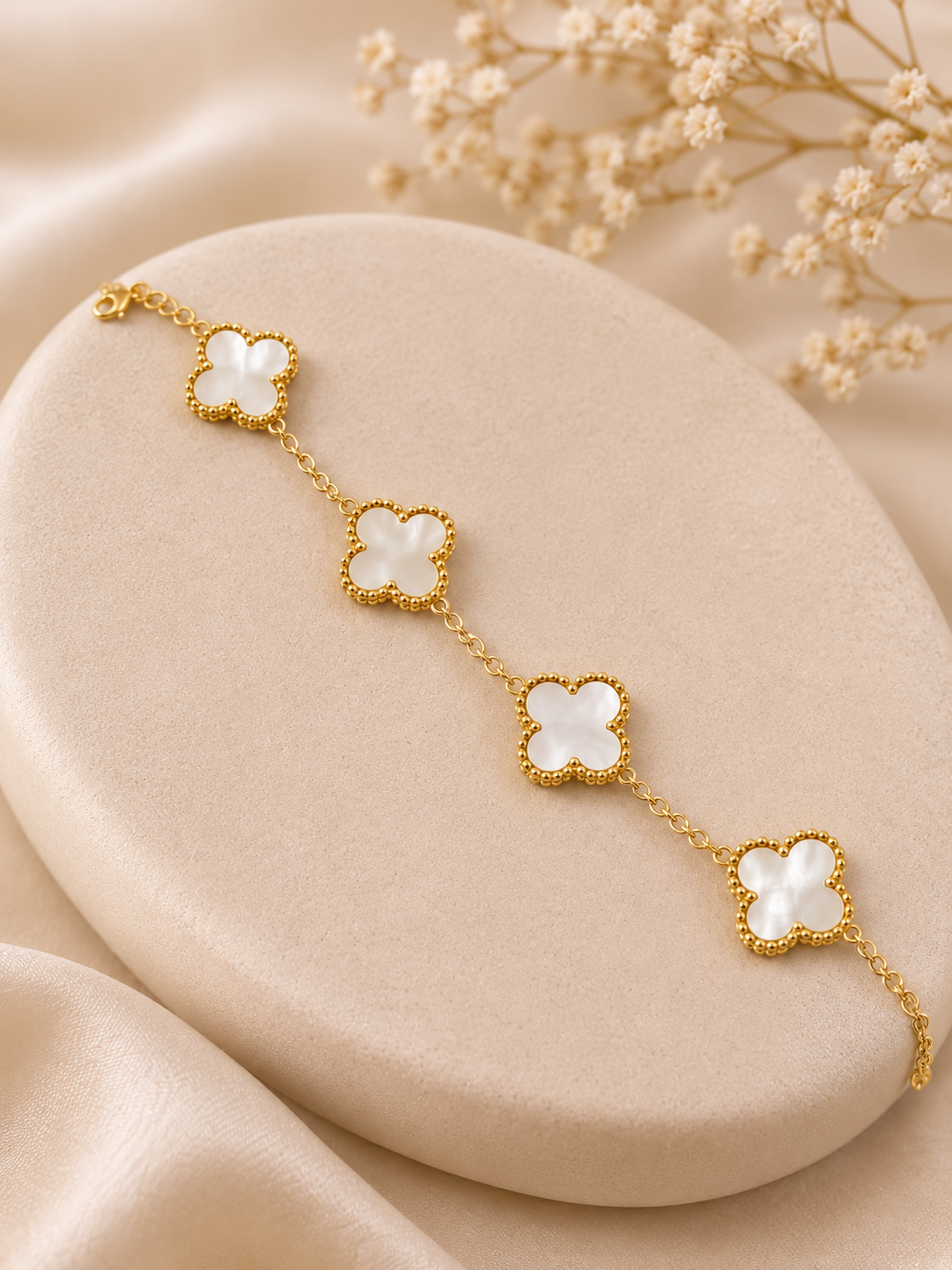 Ivory Bloom Clover Bracelet