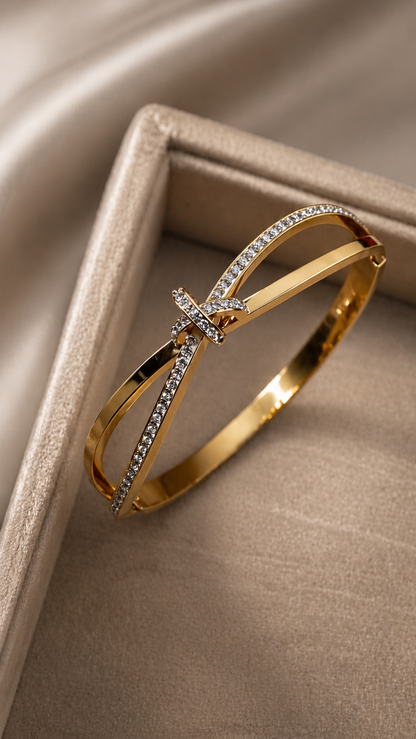 Knot crystal Openable bangle