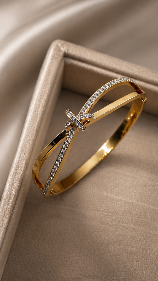 Knot crystal Openable bangle