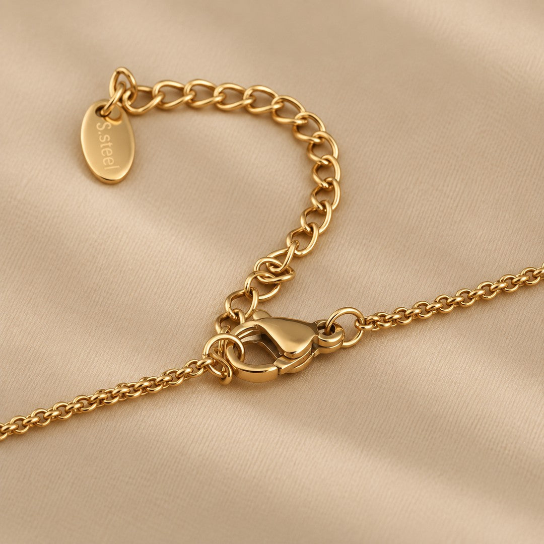 Gold-Tone Chain with Decorative Sparkling Stones