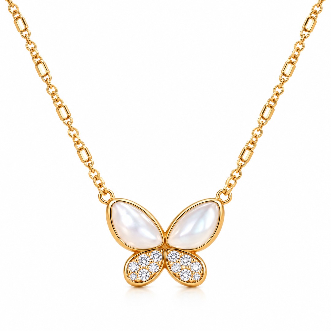 Serena Pearl Wings Necklace