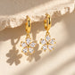 Flower Drop Hoop Earrings