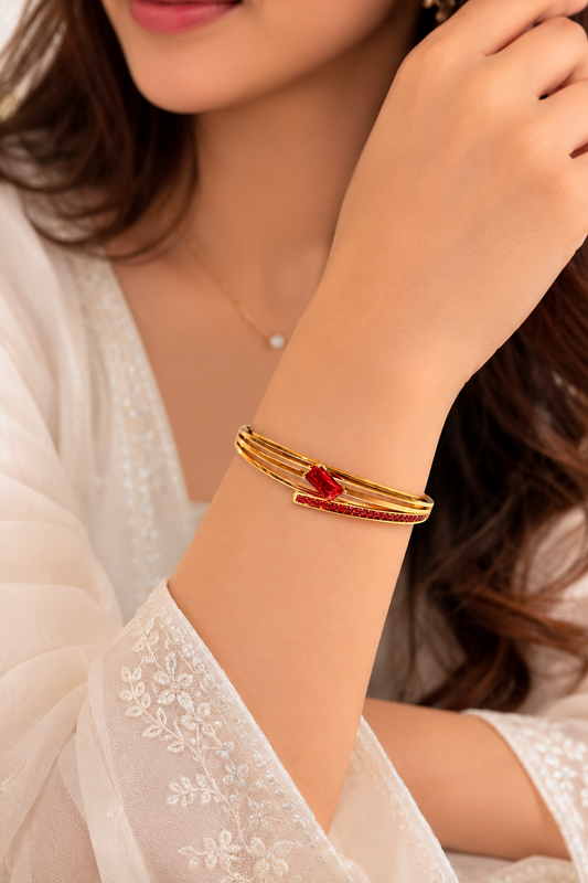 Ruby Glow Gold Kada